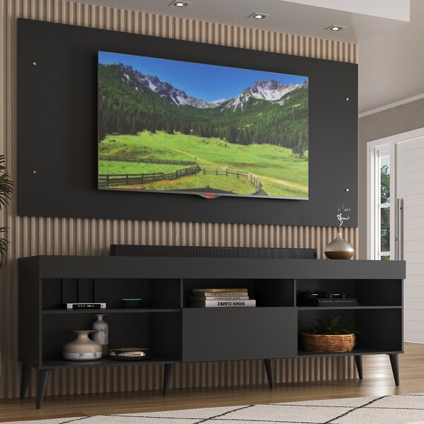 Rack Com Painel Para Tv Até 55 Polegadas 1 Porta 5 Nichos Retrô ...