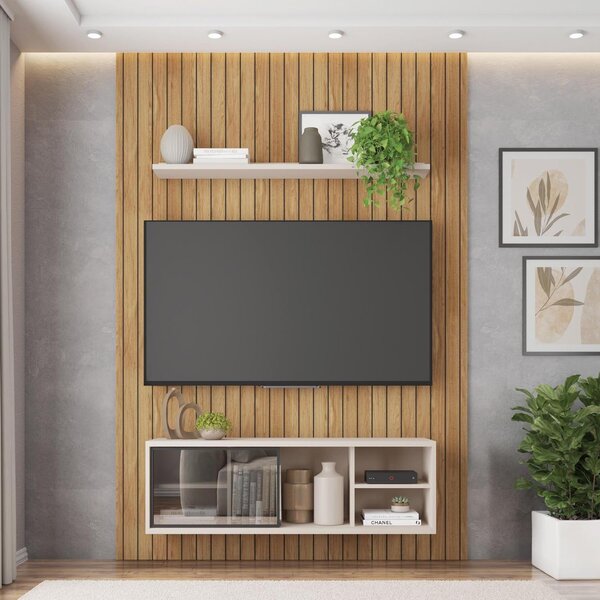 Rack Com Painel Para Tv Até 55 Polegadas 1 Porta Illusion Cae