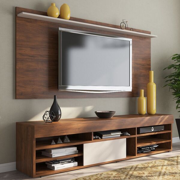 Rack Com Painel Para Tv Até 55 Polegadas 1 Porta Jhon Seda/of