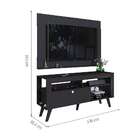 Rack Com Painel Para Tv Até 55 Polegadas Dinamarca Preto 136