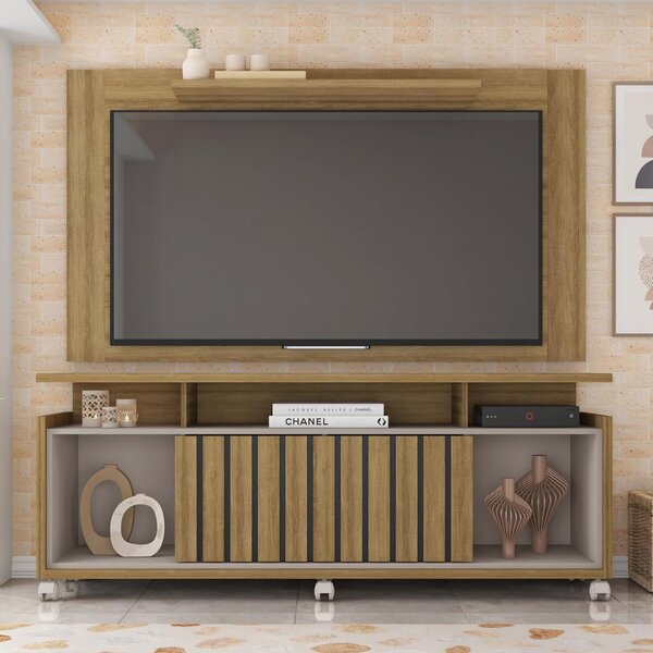 Rack Com Painel Para Tv Até 55 Polegadas Fortaleza Lamina Mel/cacao ...