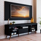 Rack Com Painel Para Tv Até 55 Polegadas Pé Retrô Jhon Preto