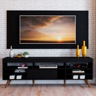 Rack Com Painel Para Tv Até 55 Polegadas Pé Retrô Jhon Preto
