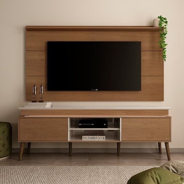Rack Com Painel Para Tv Até 60 Polegadas Em Madeira Maciç Cin