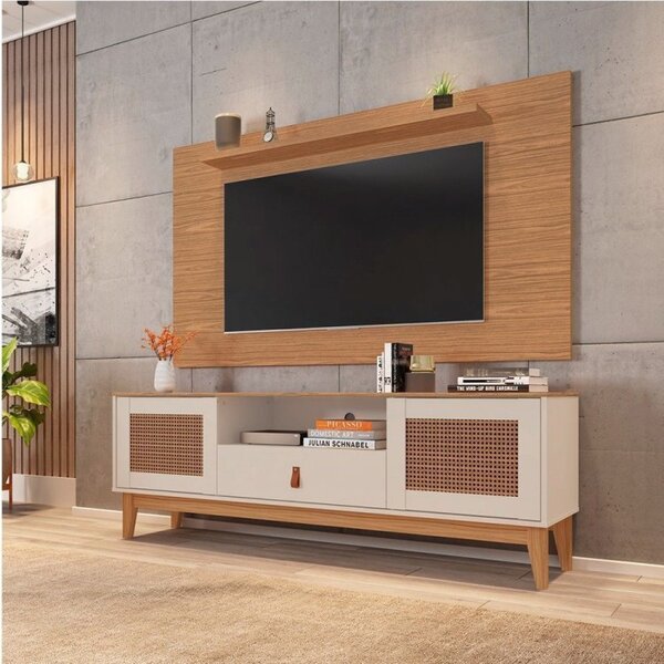 Rack Com Painel Para Tv Até 60 Polegadas Retrô Esmeralda Vers