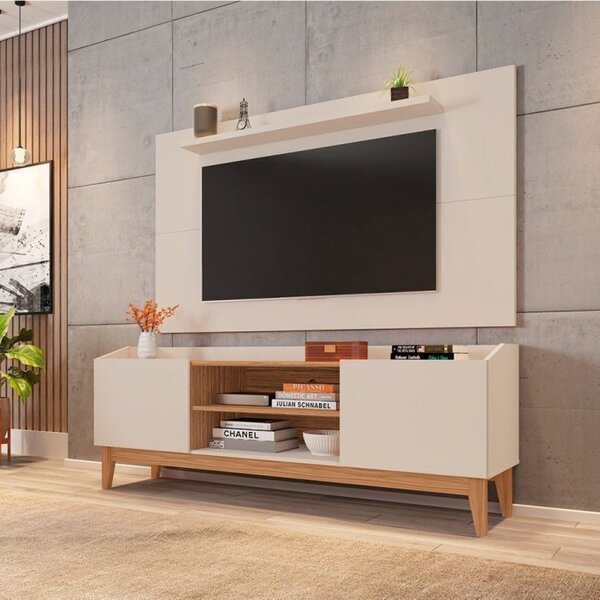 Rack Com Painel Para Tv Até 60 Polegadas Retrô Ravena Esmeral