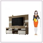 Rack Com Painel Para Tv Até 60 Polegadas Samba Yescasa Avelã/