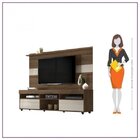 Rack Com Painel Para Tv Até 60 Polegadas Samba Yescasa Cacau/