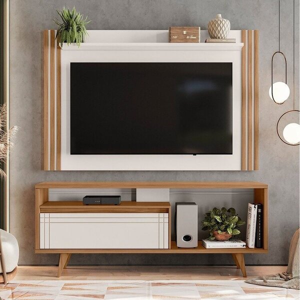 Rack Com Painel Para Tv Até 65 Polegadas 173cmx163cm E Ripado