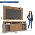 Rack Com Painel Para Tv Até 65 Polegadas 174cmx180cm Com Ripa
