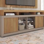 Rack Com Painel Para Tv Até 65 Polegadas 174cmx180cm Com Ripa