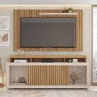 Rack Com Painel Para Tv Até 65 Polegadas 174cmx180cm Com Ripa