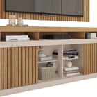 Rack Com Painel Para Tv Até 65 Polegadas 174cmx180cm Com Ripa