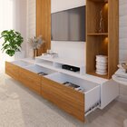 Rack Com Painel Para Tv Até 65 Polegadas 3 Gavetas E 5 Nichos