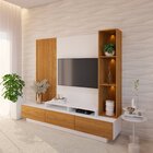 Rack Com Painel Para Tv Até 65 Polegadas 3 Gavetas E 5 Nichos