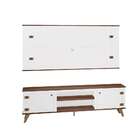 Rack Com Painel Para Tv Até 65 Polegadas Cambridge Branco E M