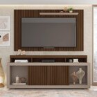 Rack Com Painel Para Tv Até 65 Polegadas Com Ripado Esmeralda