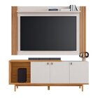 Rack Com Painel Para Tv Até 65 Polegadas Com Ripado Off White