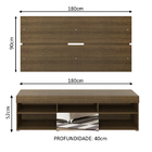 Rack com Painel para TV até 65 Polegadas Madesa London 1 Port
