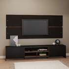 Rack Com Painel Para Tv Até 65 Polegadas Milão Preto E Madeir
