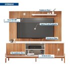 Rack Com Painel Para Tv Até 70 Polegadas Portas Ripado Sparta