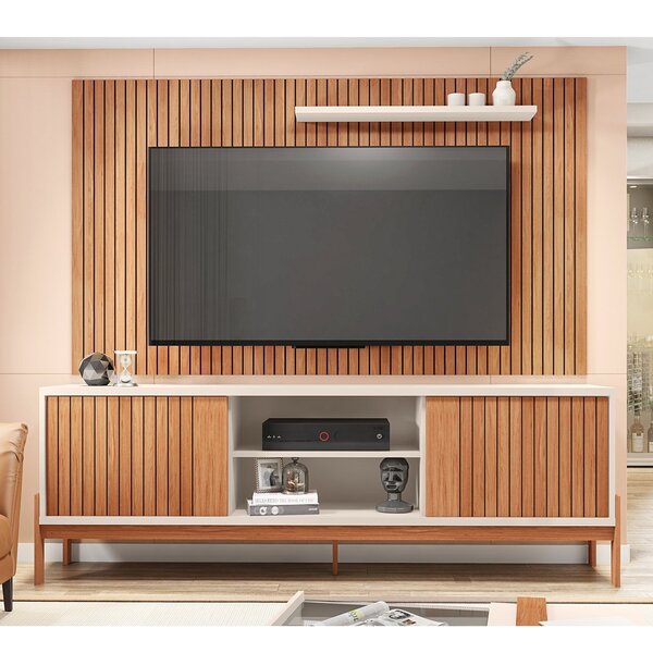 Rack Com Painel Para Tv Até 70 Polegadas Portas Ripado Sparta