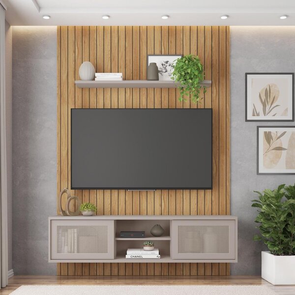 Rack Com Painel Para Tv Até 72 Polegadas 2 Portas Elegance Caemmun ...