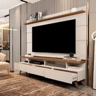 Rack Com Painel Para Tv Até 72 Polegadas Pés Em Madeira Maciç