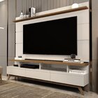 Rack Com Painel Para Tv Até 72 Polegadas Pés Em Madeira Maciç