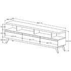 Rack Com Painel Para Tv Até 72 Polegadas Ripado Pés Madeira M