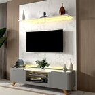 Rack Com Painel Para Tv Até 75 Polegadas 2 Portas Com Led Com