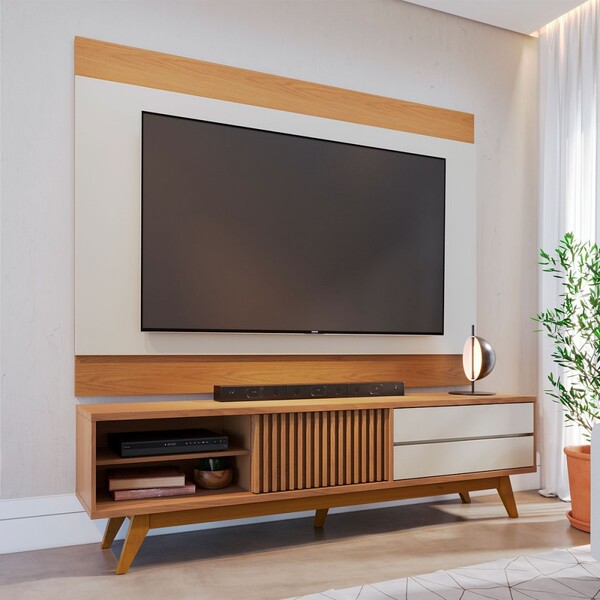 Rack Com Painel Para Tv Até 75 Polegadas Bellaria 1 Porta 2 G