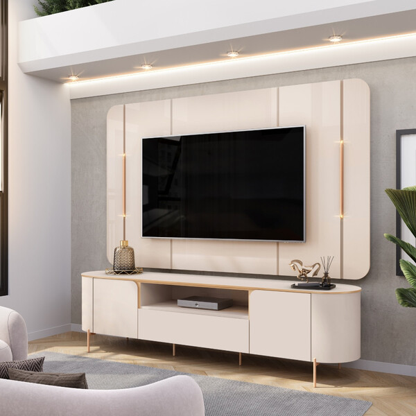 Rack Com Painel Para Tv Até 75 Polegadas Led 2 Portas 100mdf