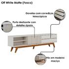 Rack Com Painel Para Tv Até 75 Polegadas Pés Madeira Maciça D