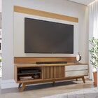 Rack Com Painel Para Tv Até 75 Polegadas Pés Madeira Maciça D