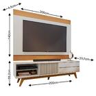 Rack Com Painel Para Tv Até 75 Polegadas Pés Madeira Maciça D
