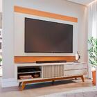 Rack Com Painel Para Tv Até 75 Polegadas Pés Madeira Maciça D