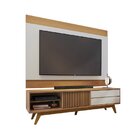 Rack Com Painel Para Tv Até 75 Polegadas Pés Madeira Maciça D