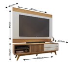 Rack Com Painel Para Tv Até 75 Polegadas Pés Madeira Maciça D