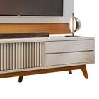 Rack Com Painel Para Tv Até 75 Polegadas Pés Madeira Maciça D