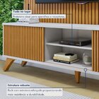Rack Com Painel Para Tv Até 75 Polegadas Ripado 100% Mdf Com