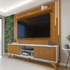 Rack Com Painel Para Tv Até 75 Polegadas Ripado 100% Mdf Com