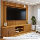 Rack Com Painel Para Tv Até 75 Polegadas Ripado 100% Mdf Sem