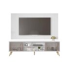 Rack Com Painel Para Tv Até 82 Polegadas 2 Portas 4 Nichos Mu