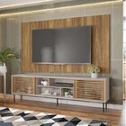 Rack Com Painel Para Tv Até 82 Polegadas 2 Portas 4 Nichos Mu