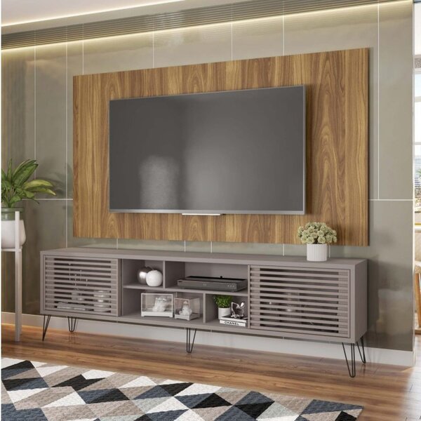 Rack Com Painel Para Tv Até 82 Polegadas 2 Portas 4 Nichos Mu