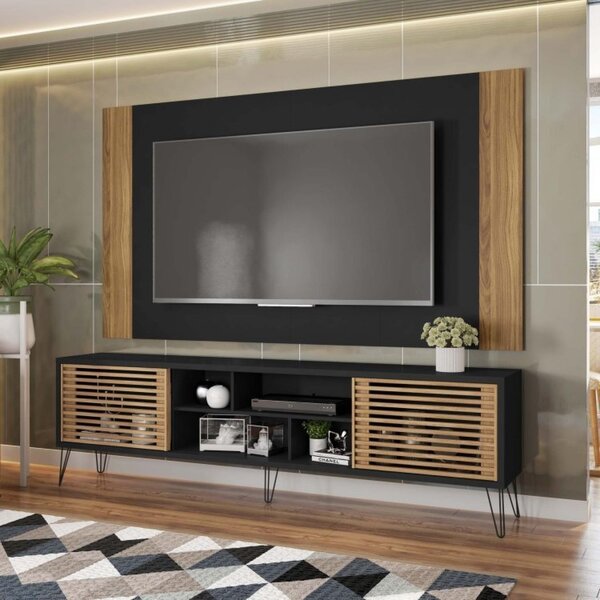 Rack Com Painel Para Tv Até 82 Polegadas 2 Portas 4 Nichos Mu