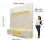 Rack Com Painel Para Tv Até 85 Polegadas 2 Portas Com Led Com