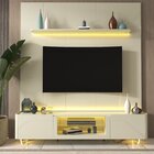 Rack Com Painel Para Tv Até 85 Polegadas 2 Portas Com Led Com