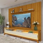 Rack Com Painel Para Tv Até 85 Polegadas Led 3 Gavetas Com Pé